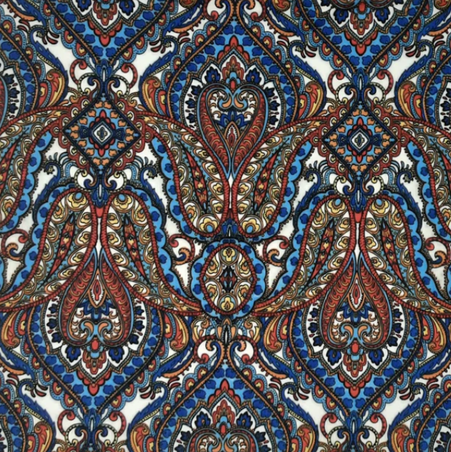 BLUE/RED/DENIM ODISHA DTY PRINT DTY Fabric