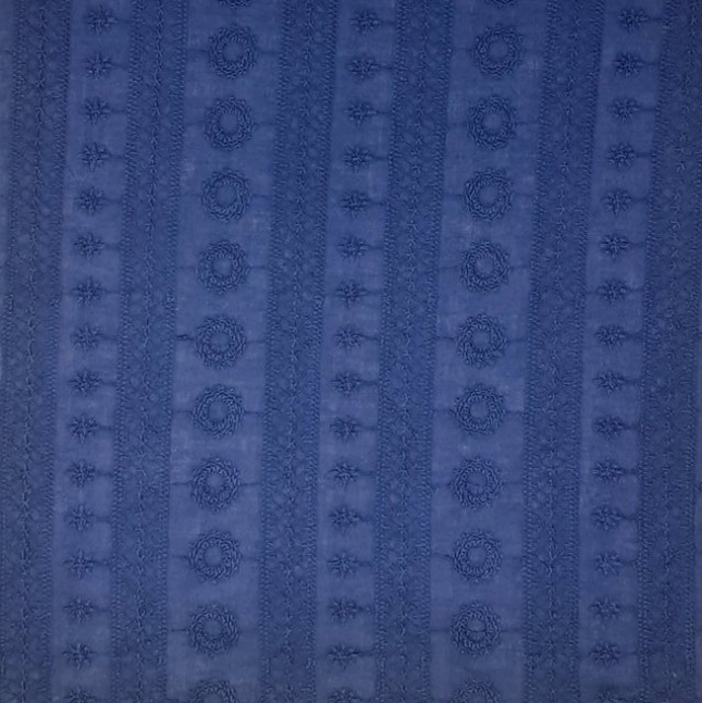 NAVY/NAVY#3 COTTON VOILE EMBROIDERY