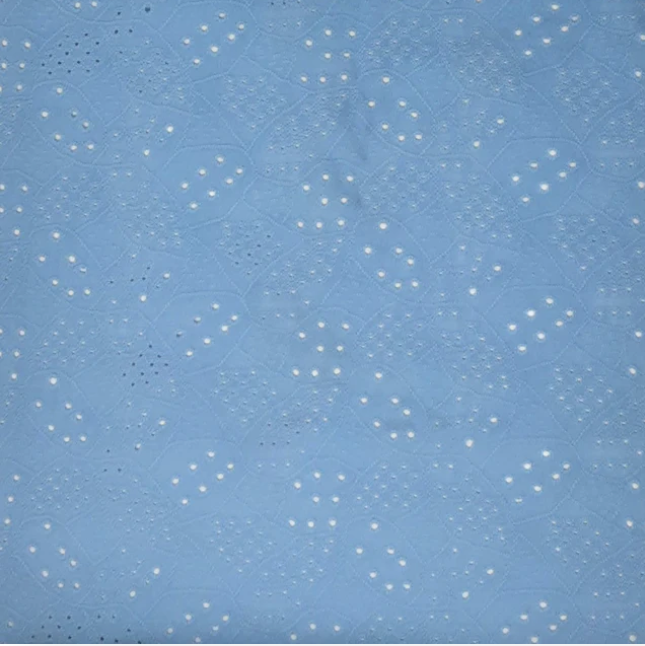 BABY BLUE EYELET-EYE jacquard