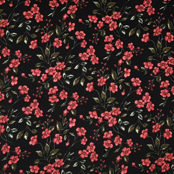 BLACK-Rayon Challis