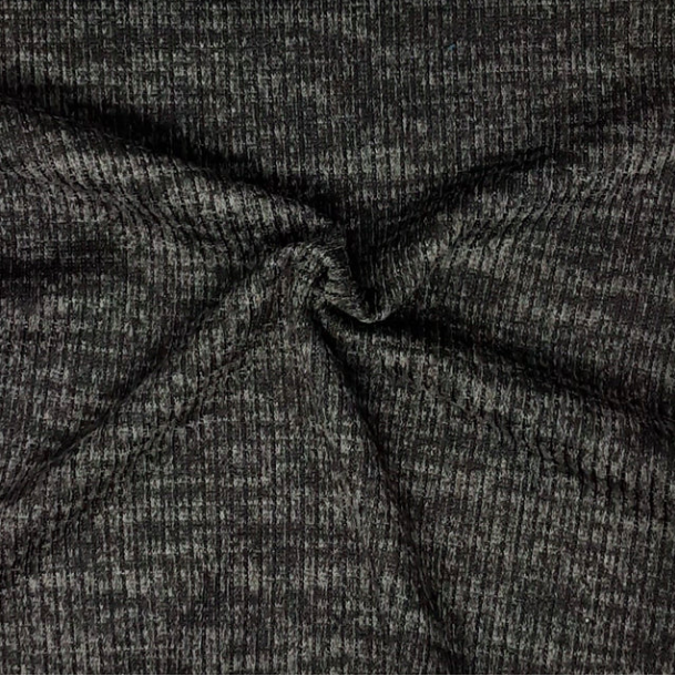 Jet Black Sweater knit T/R Brushed 4x2 Rib
