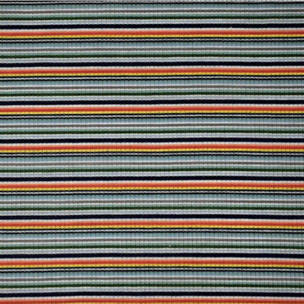Blue RIB 4X2 Multicolor Yarn Dye Stripes