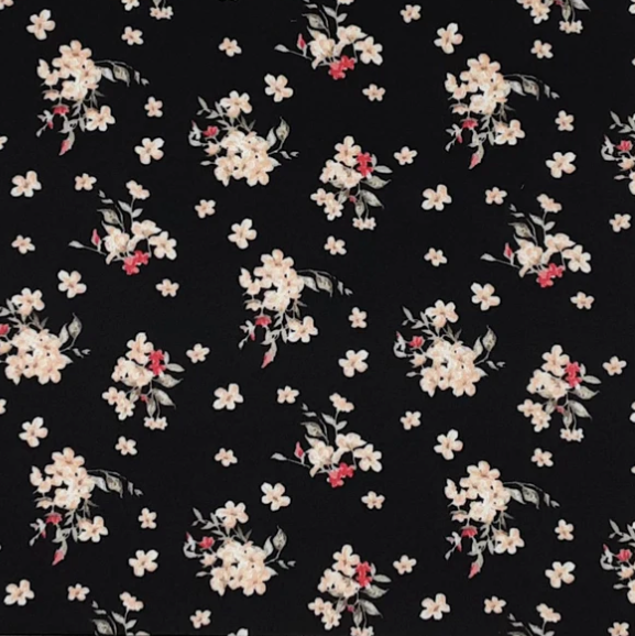 BLACK DTY BRUSHED DITSY FLORAL PRINT