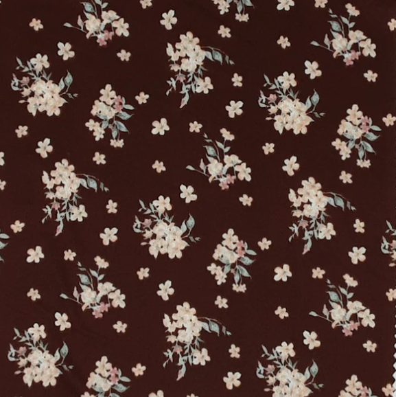 BROWN DTY BRUSHED DITSY FLORAL PRINT