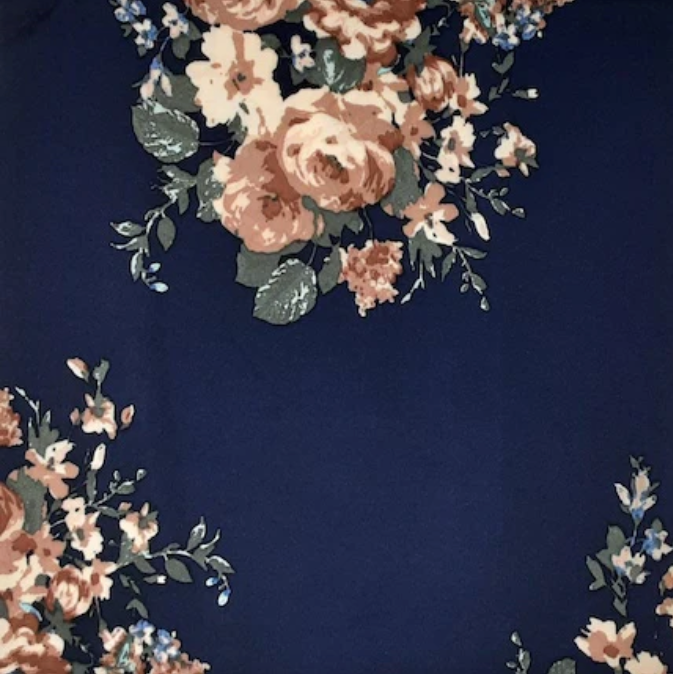 NAVY A KNT DTY FLORAL PRINT