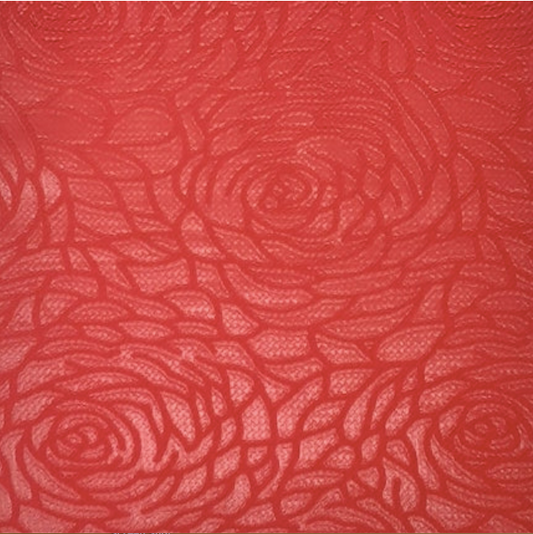 Red Bubble Bullet Embossed Floral ROSE JACQUARD EMBOSS