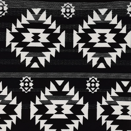 BLACK/IVORY AZTEC PRINT BUBBLE BULLET PRINT