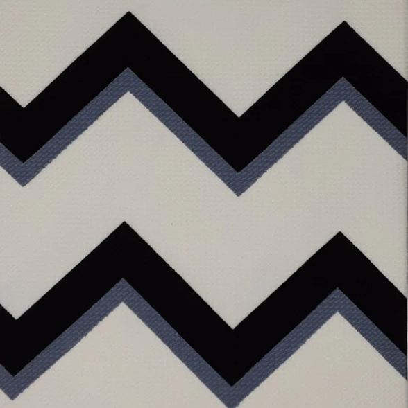 BLACK/SILVER-CHEVRON BUBBLE BULLET PRINT