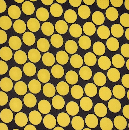 YELLOW/BLACK - DOTSYDU DIF BCKGR Bubble Bullet Print