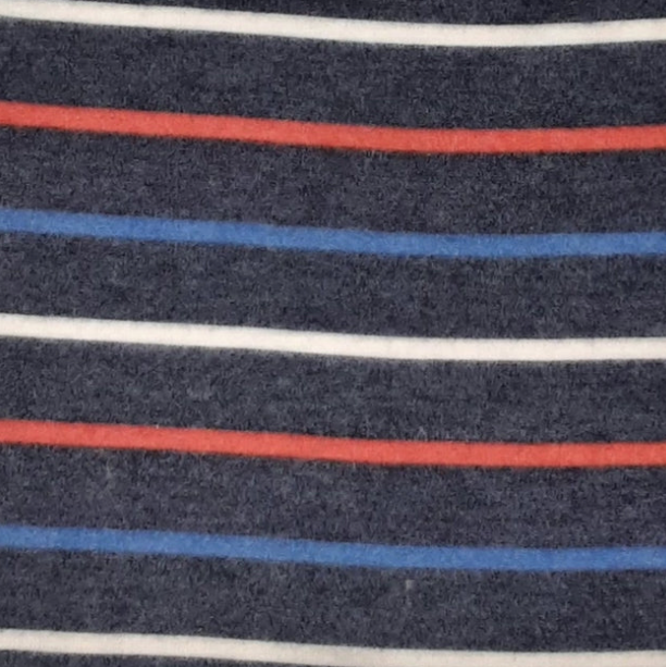 INDIGO/RED SWEATER H.STRIPE CASHMERE LOOK