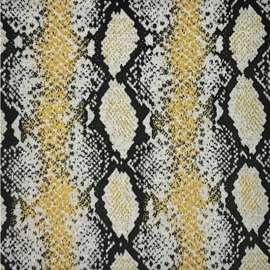 YELLOW-KNIT JACQUARD SNAKE VIBE 58/60"