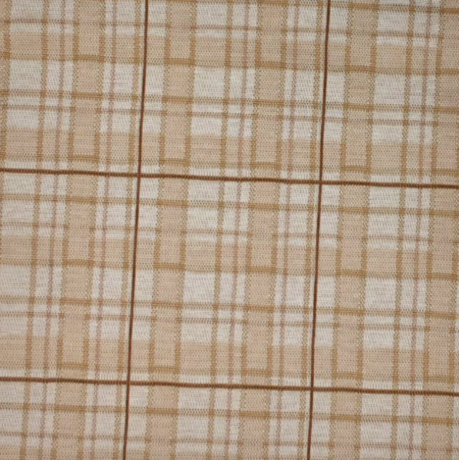 TAN KNIT JACQUARD PLAID