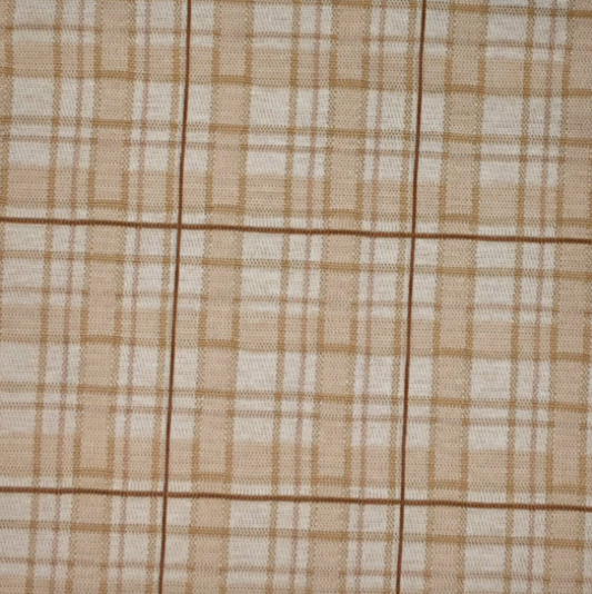 TAN KNIT JACQUARD PLAID