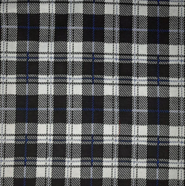 BLACK/BLUE#2-KNIT CHECK 58/60"