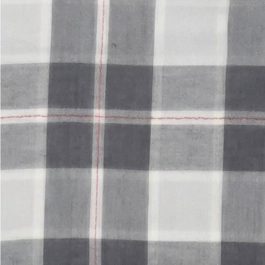 Silver Red Gauze Plaid POP-GAUZE CHECK