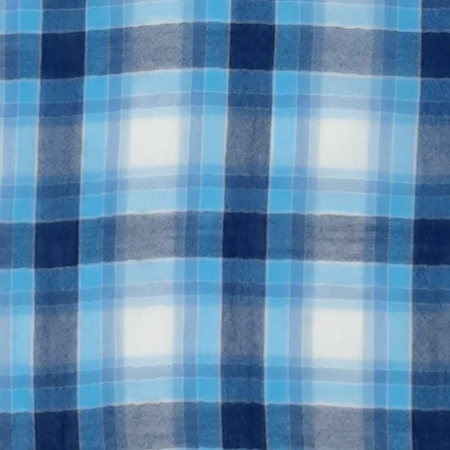 Navy Turq Gauze Plaid POP- GAUZE PLAID