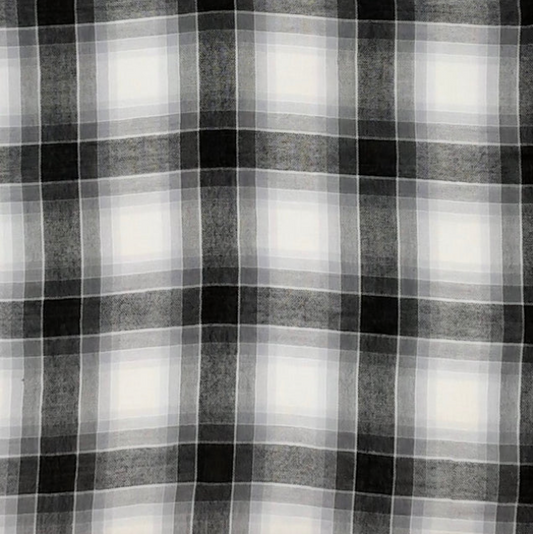 Black Gray Gauze Plaid POP-GAUZE PLAID