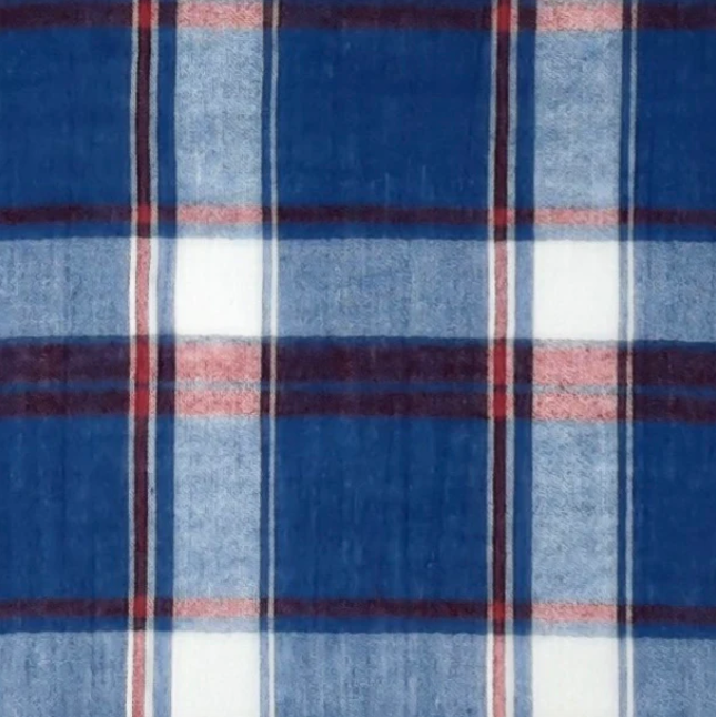 Denim Coral Gauze Plaid-GAUZE PLAID