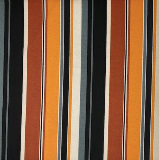 RUST-TERRY CREPE VERTICAL STRIPES PRINT