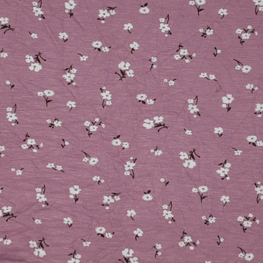 MAUVE-R/SP JERSEY DITSY FLORAL PRINT JERSEY