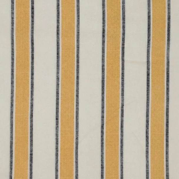 Mustard/Navy Rayon Linen Vertical Stripes Print