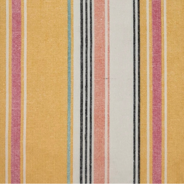 Yellow/Orange Rayon Linen Vertical Stripes Print