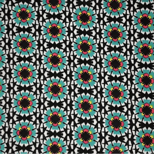 BLACK/MINT/FUCSHIA ALEGERIAN TILES Liverpool Fabric