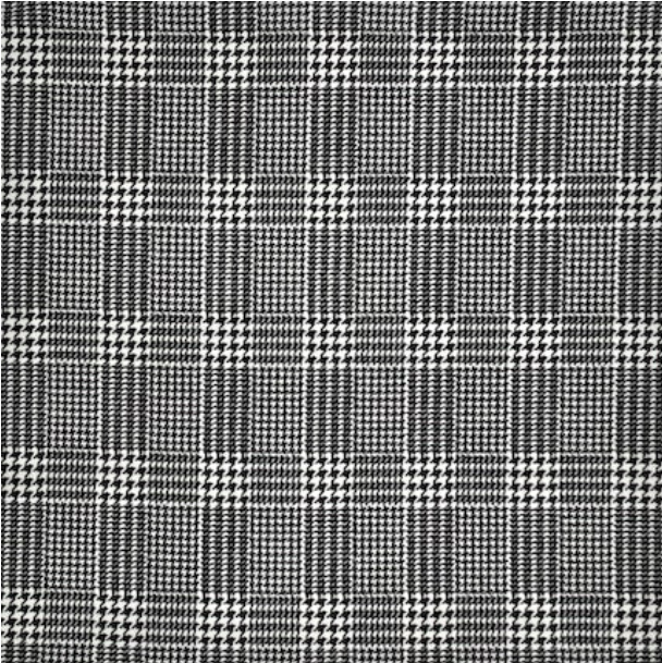 Houndstooth Big Plaid Black/White Liverpool Fabric