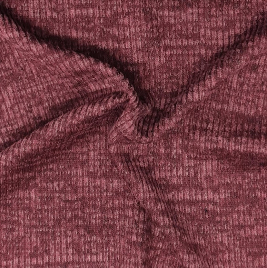 Maroon Sweater knit T/R Brushed 4x2 Rib