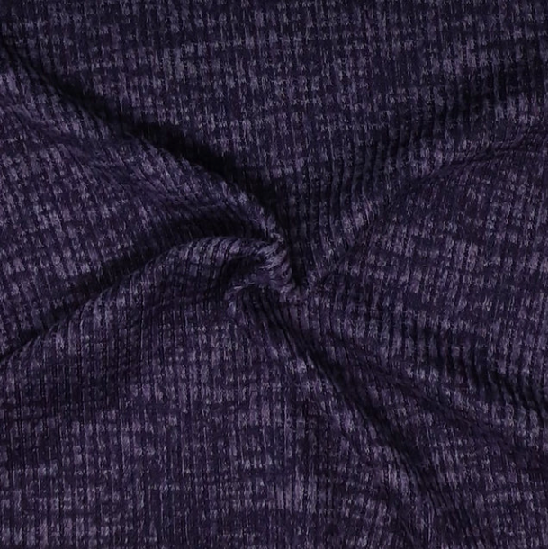 Purple Plumeria Sweater knit T/R Brushed 4x2 Rib