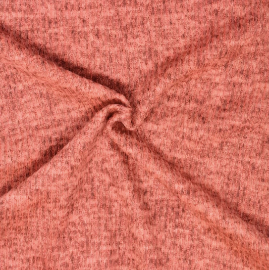 Hot Coral Sweater knit T/R Brushed 4x2 Rib