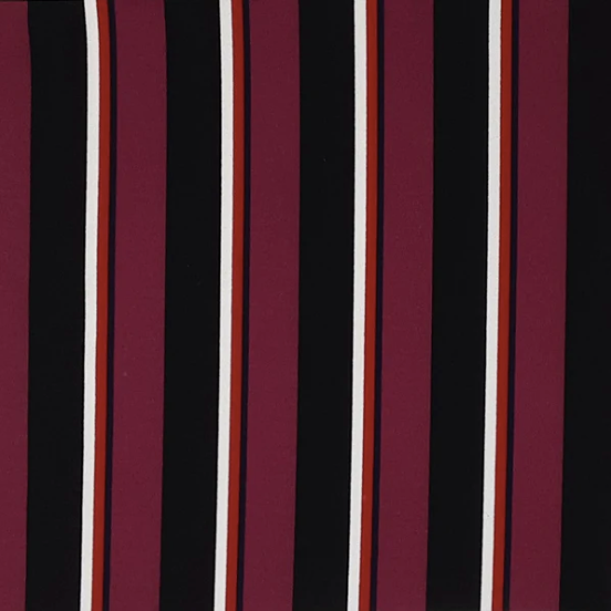 BERRY/BLACK-Techno Crepe STRIPES