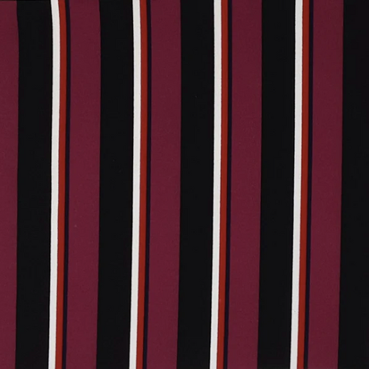 BERRY/BLACK-Techno Crepe STRIPES