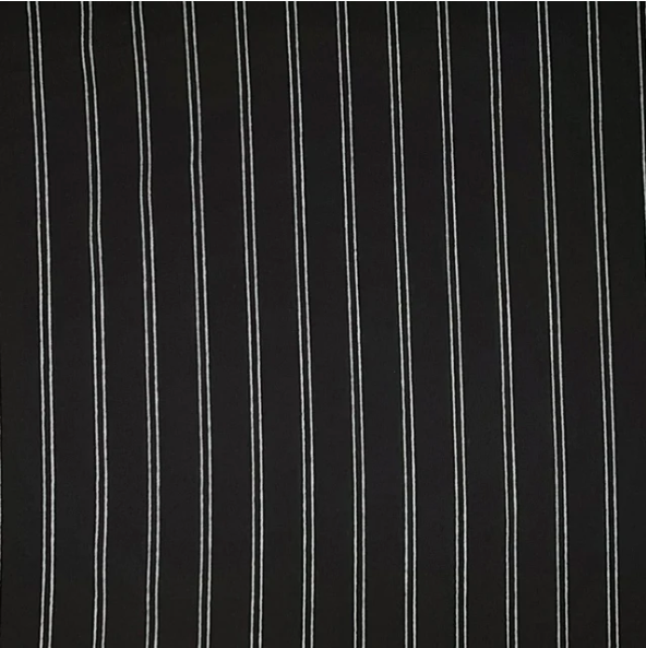 BLACK-TECHNO CREPE VERTICAL STRIPE