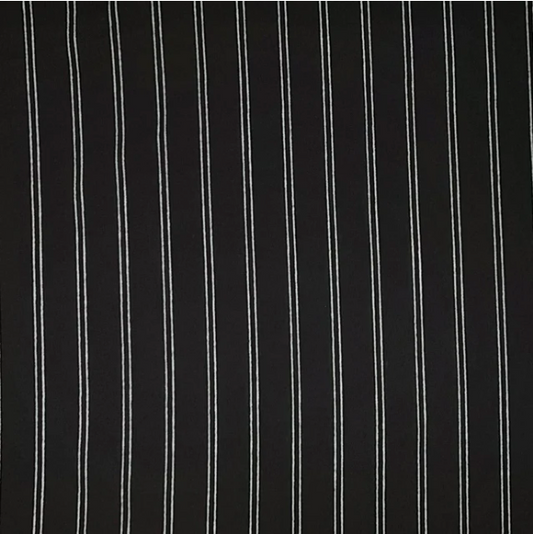 BLACK-TECHNO CREPE VERTICAL STRIPE