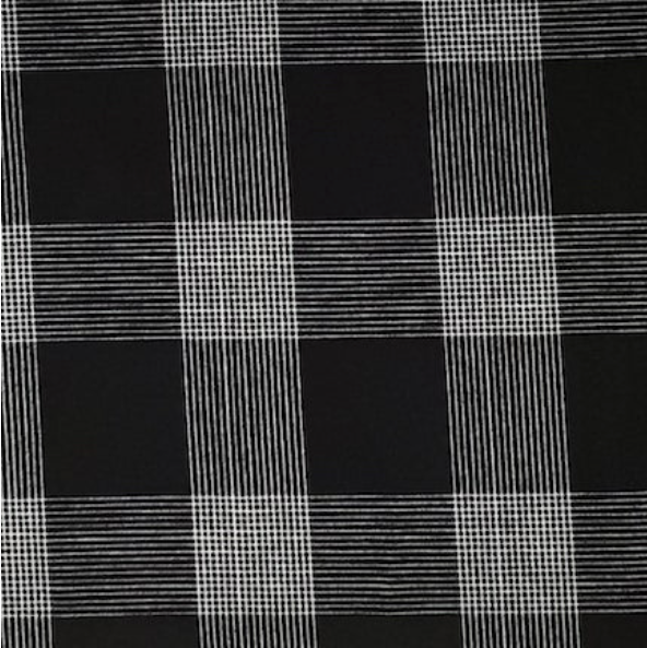 Black-Techno Crepe Window Pane Plaid Fabric