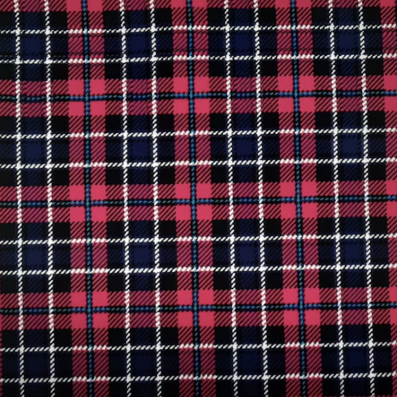 RED/GREEN/NAVY PLAID ASSORTED TECHNO PRINT