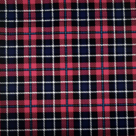 RED/GREEN/NAVY PLAID ASSORTED TECHNO PRINT