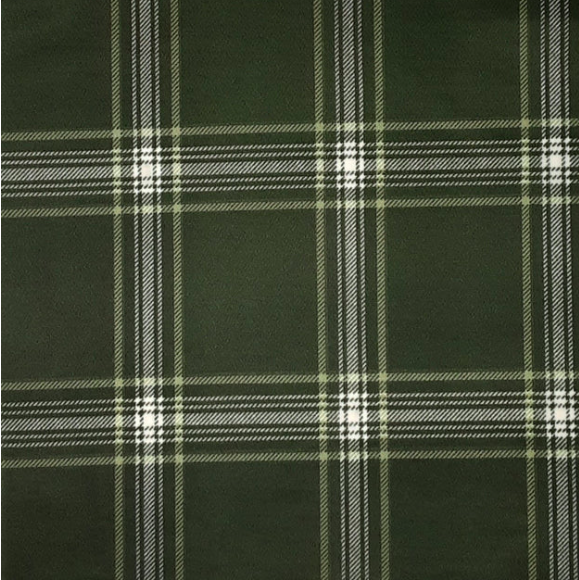 OLIVE-TECHNO SCUBA PLAID PRINT TECHNO PRINT