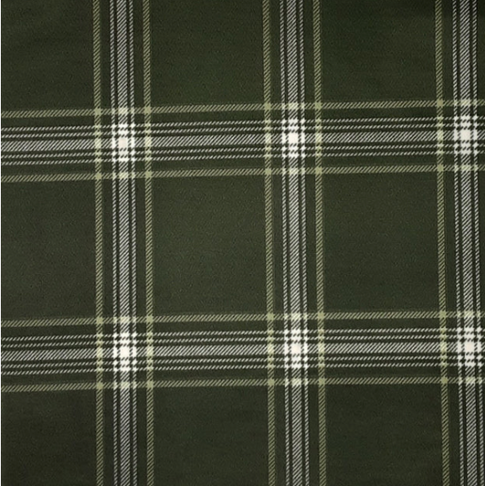 OLIVE-TECHNO SCUBA PLAID PRINT TECHNO PRINT