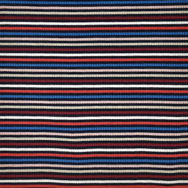 Navy/Burgundy RIB 4X2 Multicolor Yarn Dye Stripes