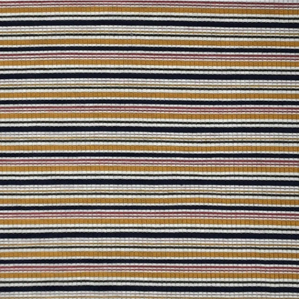Navy/Mustard RIB 4X2 Multicolor Yarn Dye Stripes