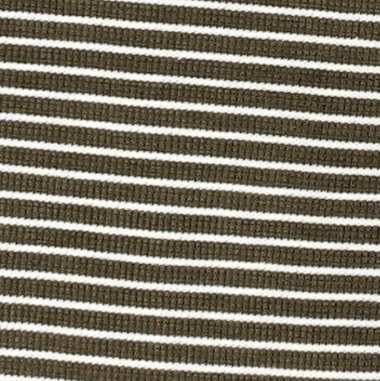 OLIVE/IVORY THERMAL STRIPES