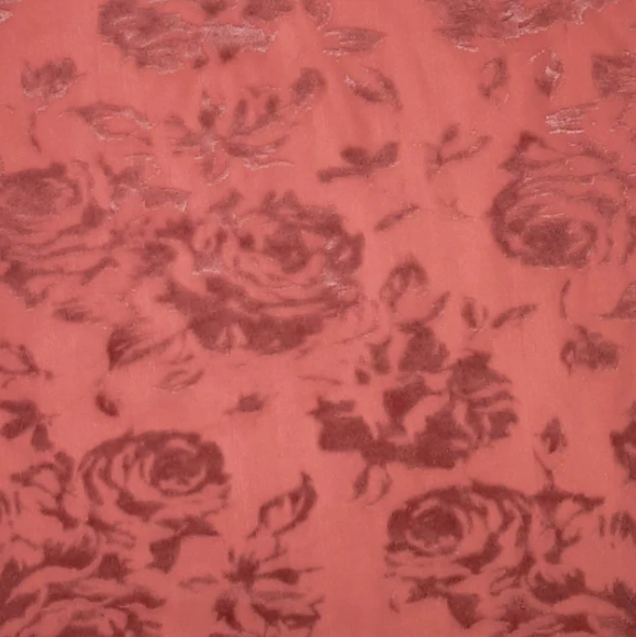 Multi Floral Rose Baroque Velvet Burnout