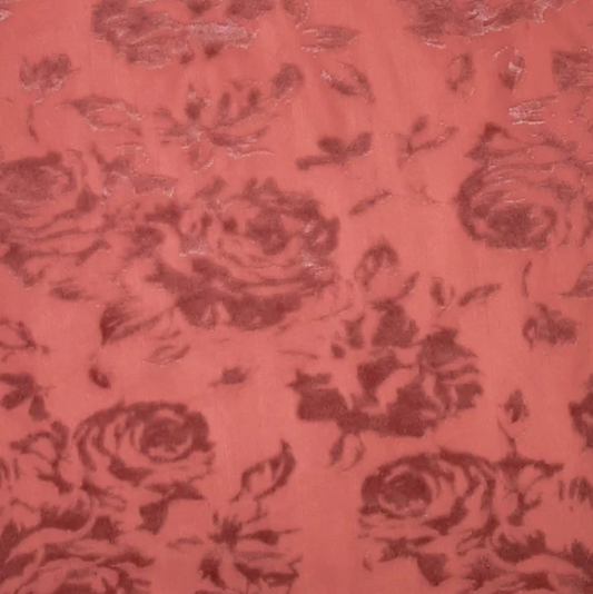 Multi Floral Rose Baroque Velvet Burnout