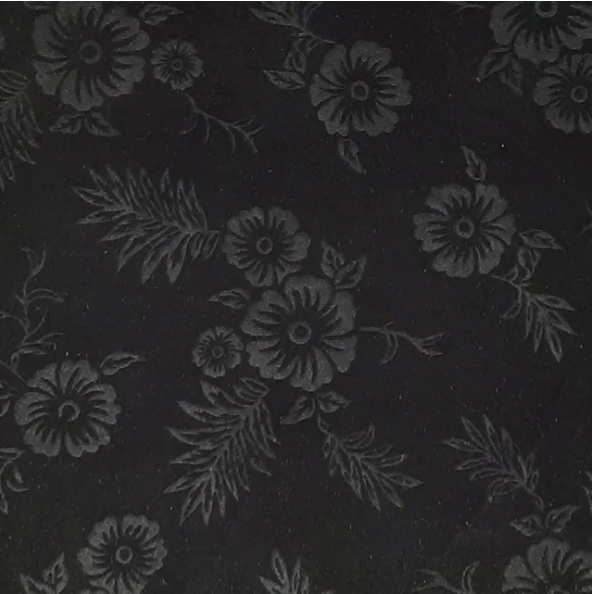 Black Floral Embossed Velvet Print