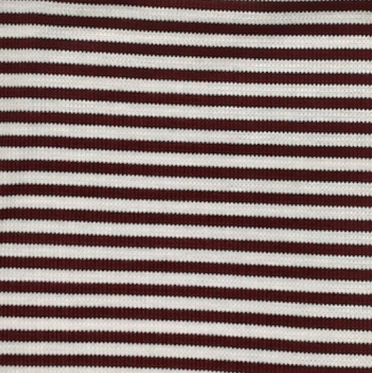 BURGUNDY/IVORY THERMAL STRIPES