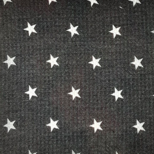 BALCK/IVORY-WAFFLE STAR PRINT